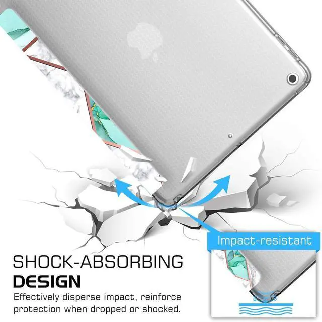 Alt view image 4 of 5 - DuraSafe Cases for iPad 8.3 Inch Mini 6th Gen [ Mini 6 2021 ] A2567 A2568 A2569 MK7M3LL/A MLWL3LL/A MK7R3LL/A Lightweight Smart Adjustable Stand Feature Printed Sleek Design Flip Case - Marble Green