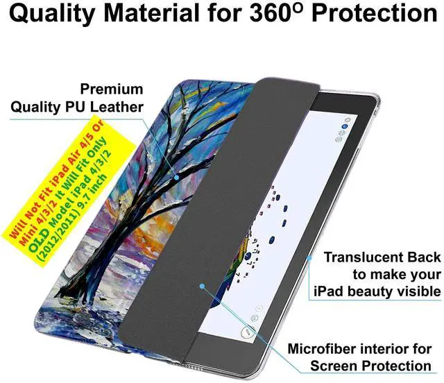 Alt view image 5 of 5 - DuraSafe Cases for iPad 2 2011 3 4 Gen 2012 9.7 Inch [iPad 4th iPad 3rd iPad 2nd Old Model ] A1458 A1416 A1395 MC705LL/A MD328LL/A MD333LL/A Smart Printed Hard PC Back Cover - Tree Sculpture Print