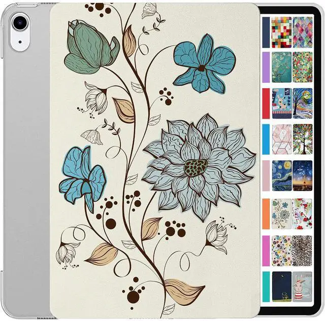 Main image of DuraSafe Cases for iPad 2018 PRO 12.9 Inch 3 Gen [ 3rd Generation ] A1876 A2014 A1895 A1983 MTEL2LL/A MTEM2LL/A MTFN2LL/A Printed Slim Hard Shell Protective Stand Cover - Watercolor Flowers