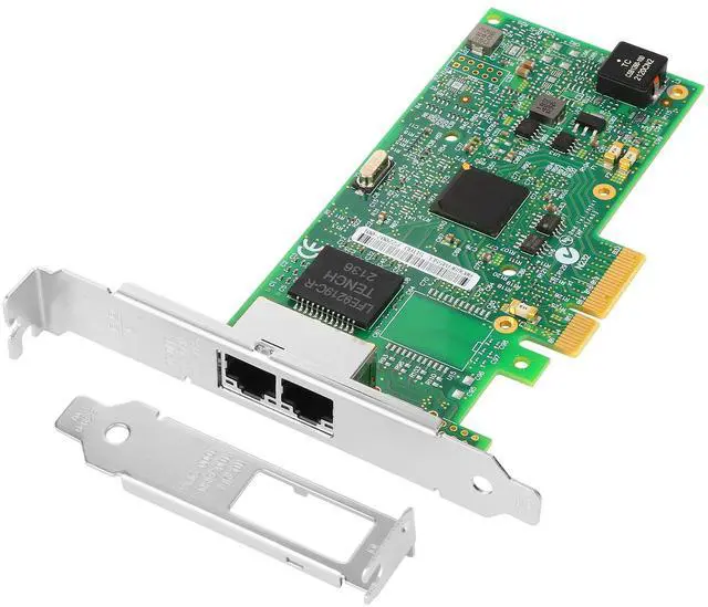 Main image of Euqvos PCIe Ethernet Network Card for Intel I350-T2 I350AM2 Chipset PCIe 2.1 x4 1Gb Dual Port RJ45 LAN Card Support Windows Server/Windows/Linux/VMware/ESX