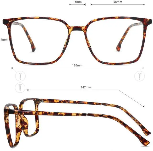 Alt view image 4 of 5 - Firmoo Oversized Blue Light Blocking Glasses, Anti Digital Eyestrain Computer Glasses Scratch TR Lightweight Eyewear Frames