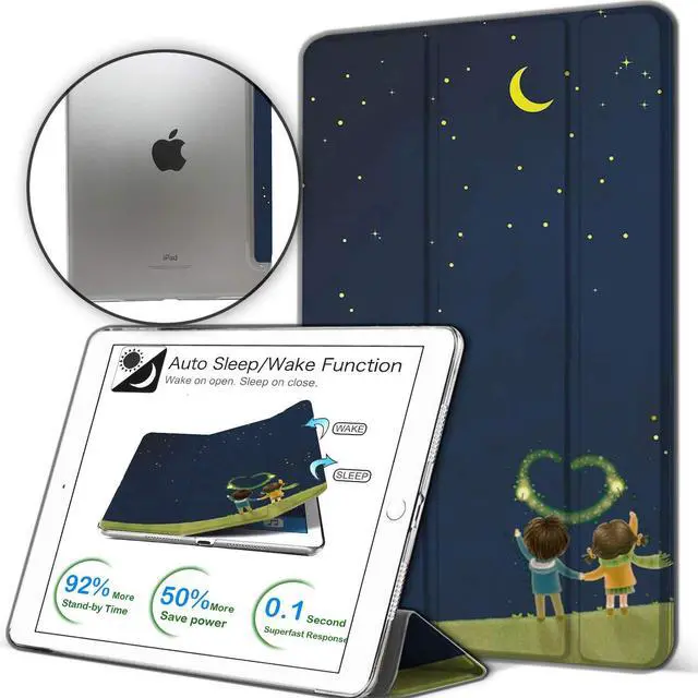 Main image of DuraSafe Cases for iPad 9th 2021 8th 2020 7th 2019 Gen [iPad 9 iPad 8 iPad 7 ] 10.2 Inch A2602 A2270 A2197 MK663LL/A MK673LL/A MYN62LL/A Printed Lightweight PC UltraClear Flip Back Cover - Night Sky