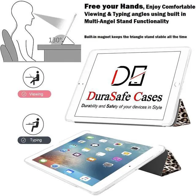 Alt view image 4 of 5 - DuraSafe Cases for iPad 9th 2021 8th 2020 7th 2019 Gen [iPad 9 iPad 8 iPad 7 ] 10.2 Inch A2602 A2270 A2197 MK663LL/A MK673LL/A Shock Proof Dual Angle Stand Honeycomb Pattern Printed Cover - Leopard