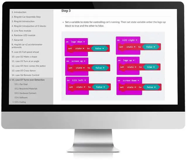 Alt view image 5 of 5 - ELECFREAKS microbit Ring:bit Car Kit BBC Micro:bit Car, DIY Programmable Kit Makecode Project, Micro:bit Coding Starter Kit with Wiki Tutorial(Without Micro:bit)