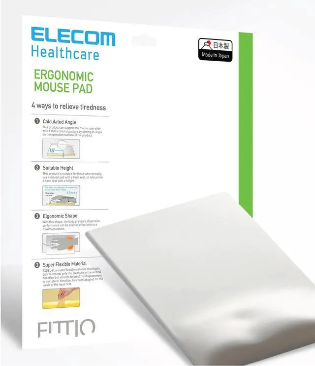 Main image of Elecom MP-116WH Mouse Pad Wrist Rest FITTIO Gel Material High White