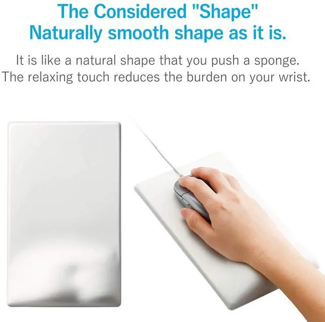 Alt view image 4 of 5 - Elecom MP-116WH Mouse Pad Wrist Rest FITTIO Gel Material High White