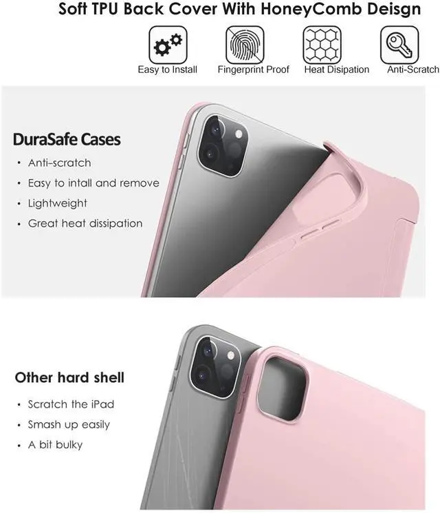 Alt view image 5 of 5 - iPad Pro 11 4th 3rd 2nd Gen Case A2759 MNXE3LL/A MNXD3LL/A A2435 MNXG3LL/A MNXF3LL/A MNXJ3LL/A MNXH3LL/A A2761 A2762 MNXN3LL/A MP553LL/A A2377 MHQR3LL/A MHQT3LL/A A2228 MY232LL/A MY252LL/A - Pink