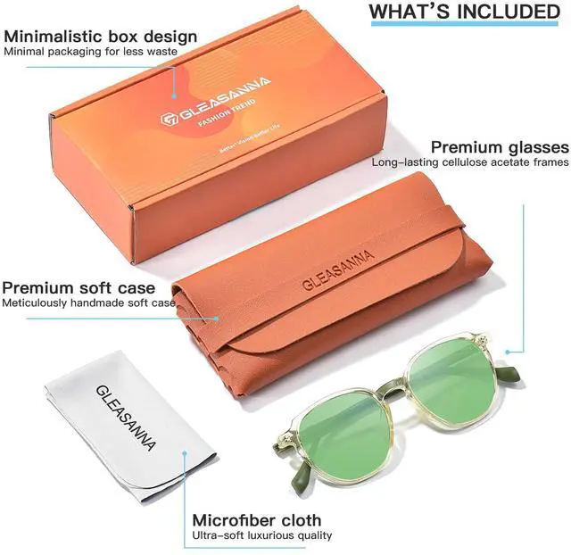 Alt view image 4 of 5 - GLEASANNA Sleep Glasses for 99.9% Blue Light Glasses Dual AR Coatings Green Lens for Computer Gaming Reduce Eyestrain