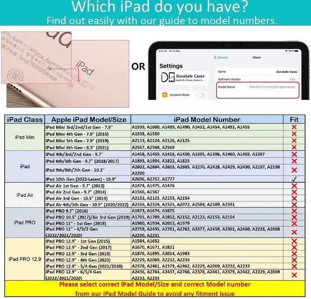 Alt view image 2 of 5 - DuraSafe Cases Compatible with iPad 10th Gen 2022 10.9 inch Case A2696 A2757 A2777 MPQ13LL/A MPQ33LL/A MPQ03LL/A MPQ23LL/A MPQ93LL/A MPQC3LL/A MPQ83LL/A MPQA3LL/A MQ6K3LL/A MQ6L3LL/A - Navy Blue
