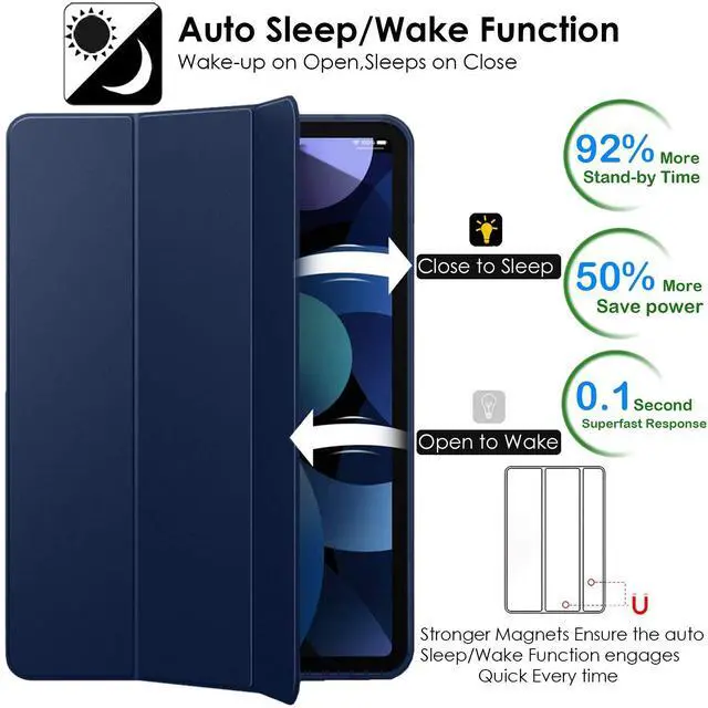 Alt view image 4 of 5 - DuraSafe Cases Compatible with iPad 10th Gen 2022 10.9 inch Case A2696 A2757 A2777 MPQ13LL/A MPQ33LL/A MPQ03LL/A MPQ23LL/A MPQ93LL/A MPQC3LL/A MPQ83LL/A MPQA3LL/A MQ6K3LL/A MQ6L3LL/A - Navy Blue