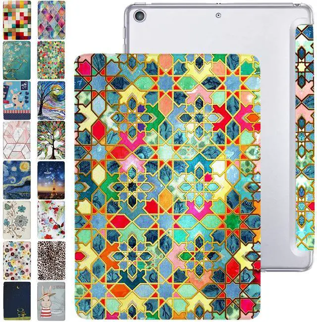 Main image of DuraSafe Cases for iPad PRO 11 1st 2018 [ PRO 11 Inch 1 Generation ] A1980 A1934 A2013 A1979 MU0T2LL/A MU0Y2LL/A MTXN2LL/A MTXP2LL/A Trifold Printed PC Lightweight Clear Back Cover - Damask