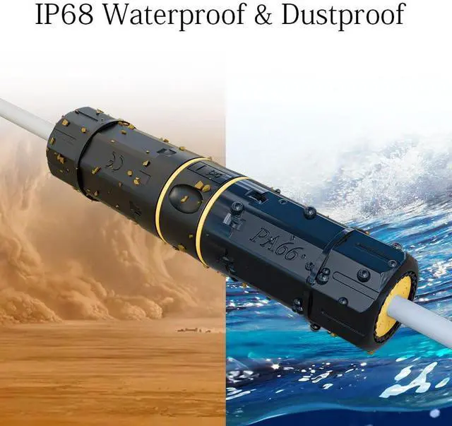 Alt view image 3 of 5 - FGB 10Gbps Shielded IP68 Waterproof RJ45 Coupler Cat7, Ethernet Connector, Outdoor Network LAN Cable PoE, 6-Pack