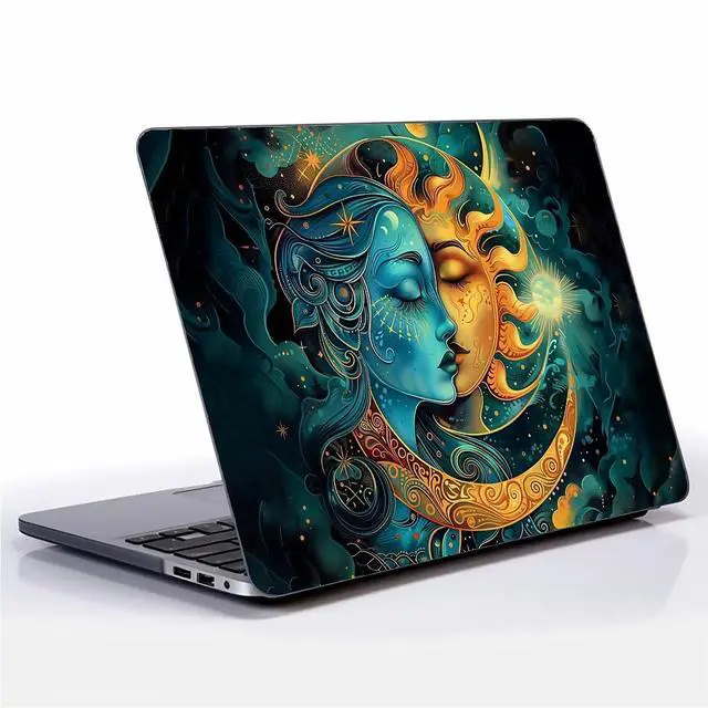 Main image of Goodsprout Computer Case for MacBook Air 13.6 Inch Moon Sun Superimposed Colorful Pattern Black Release 2022 Model A2681/A3240 Hard Shell Case Compatible with MacBook Air 13.6 Inch