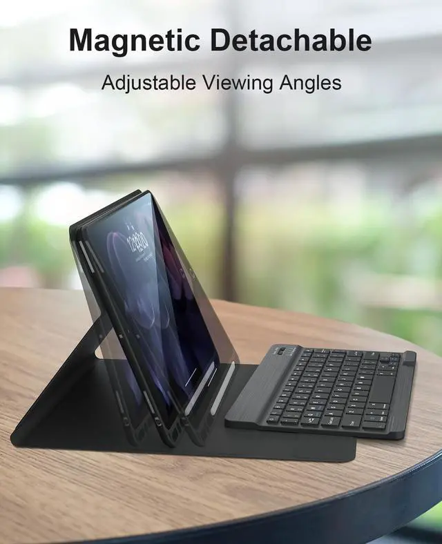 Alt view image 3 of 5 - iPad 9th Generation Case with Keyboard, 10.2 inch Slim Smart Case Built-in Pencil Holder Folio Stand Cover Detachable Bluetooth Keyboard for iPad Keyboard Case 9th/8th/7th and iPad Pro 10.5" (Black)