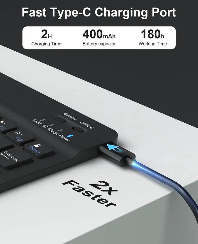 Alt view image 4 of 5 - iPad 9th Generation Case with Keyboard, 10.2 inch Slim Smart Case Built-in Pencil Holder Folio Stand Cover Detachable Bluetooth Keyboard for iPad Keyboard Case 9th/8th/7th and iPad Pro 10.5" (Black)