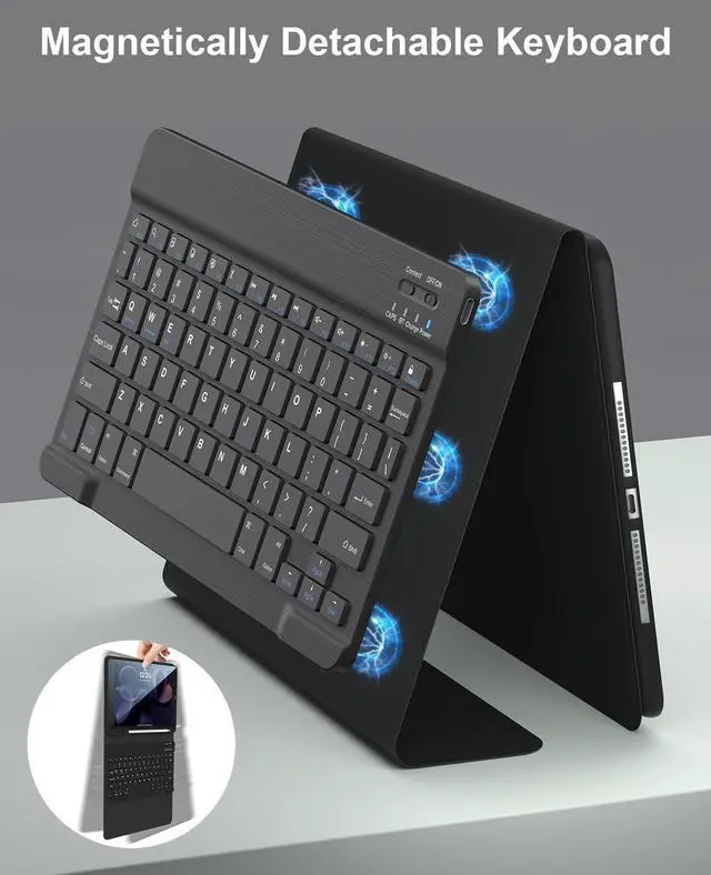 Alt view image 5 of 5 - iPad 9th Generation Case with Keyboard, 10.2 inch Slim Smart Case Built-in Pencil Holder Folio Stand Cover Detachable Bluetooth Keyboard for iPad Keyboard Case 9th/8th/7th and iPad Pro 10.5" (Black)