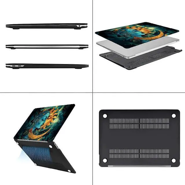 Alt view image 5 of 5 - Goodsprout Computer Case for MacBook Air 13.6 Inch Moon Sun Superimposed Colorful Pattern Black Release 2022 Model A2681/A3240 Hard Shell Case Compatible with MacBook Air 13.6 Inch
