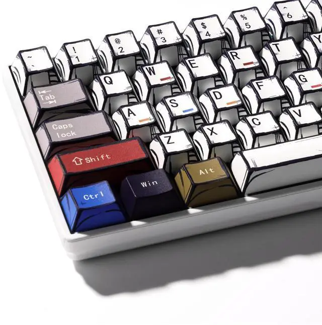 Main image of XVX Retro PBT Keycaps, Cherry Profile Keycap Set, Dye Sublimation Graffiti Keyboard Keycaps Suitable for 60% 65% 75% 80% 100% MX Switches Mechanical Keyboard