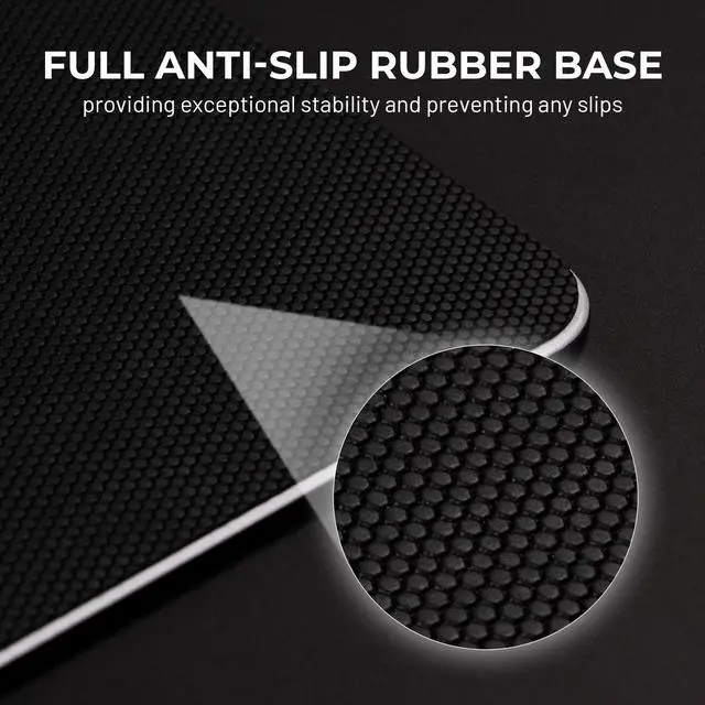 Alt view image 5 of 5 - XVX White Topograph Glass Mousepad 4.0, Hard Mouse Pad for Gaming,Ultra-Smooth Micro-Etched Surface Mouse Mat with Non-Slip Rubber Base(410mm*310mm)