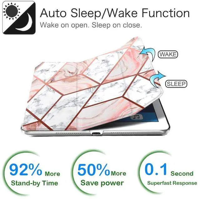 Alt view image 3 of 5 - DuraSafe Cases for iPad Pro 12.9 3rd Gen 2018 PC Case A1876 MTEL2LL/A MTEM2LL/A A2014 MTFN2LL/A MTFL2LL/A MTFP2LL/A MTFQ2LL/A A1983 MTHN2LL/A MTHU2LL/A MTJA2LL/A MTJ02LL/A MTJH2LL/A - Marble Pink