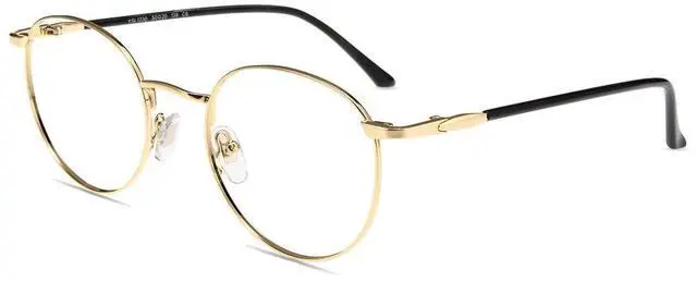 Main image of Firmoo Blue Light Blocking Reading 2.5 Glasses, Anti UV Glare Filter Lens, Gold Metal Retro Round Readers for Women/Men