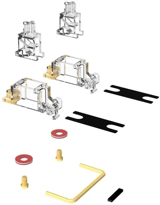 Alt view image 4 of 5 - DUROCK Stabilizer V3, Screw in Stabilizers with 2u 6.25u 7u Wires, PCB Mount Keyboard Stabilizers for Mechanical Keyboards (V3 Clear 100% Kit)