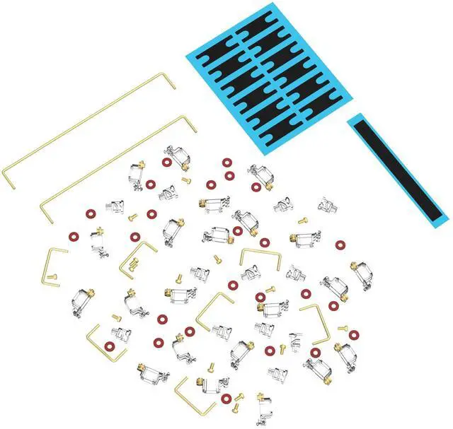 Alt view image 5 of 5 - DUROCK Stabilizer V3, Screw in Stabilizers with 2u 6.25u 7u Wires, PCB Mount Keyboard Stabilizers for Mechanical Keyboards (V3 Clear 100% Kit)