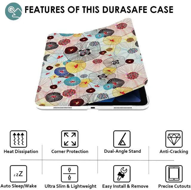 Alt view image 3 of 5 - DuraSafe Cases for iPad PRO 11 Inch 1st [ PRO 11 2018 1 Gen ] A1980 A1934 A2013 A1979 Trifold Printed Hard Smart PC Transparent Back Cover - Jelly Fish Prints