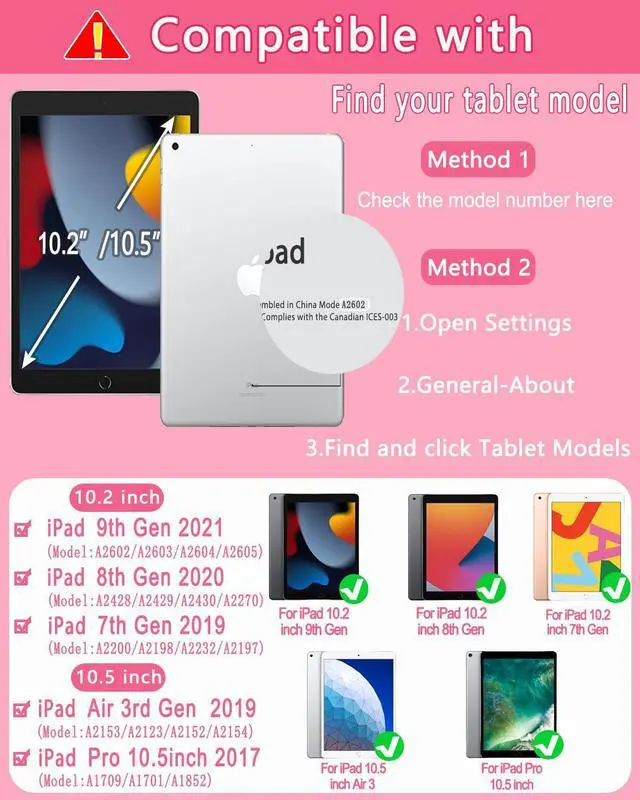 Alt view image 2 of 5 - EAMPANG Case with Keyboard for iPad 9th 8th 7th Generation 10.2 inch,7 Rainbow Backlit Detachable Wireless Keyboard Rotatable Magnetic Cover with Pencil Holder for iPad Air 3rd Gen/Pro 10.5 Pink