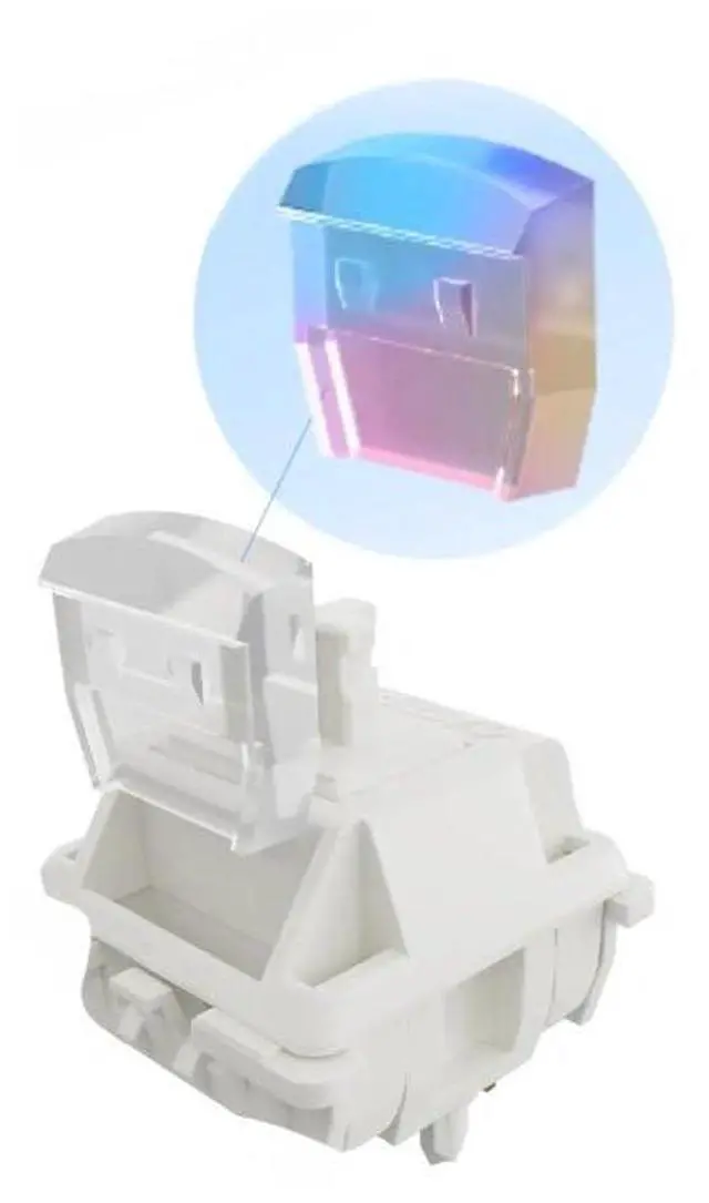 Alt view image 3 of 5 - GATERON Smoothie Keyboard Switches,Full POM Pre-lubed 40gf Linear RGB LED 5 Pin 22mm Dual-Stage Spring Key Switches for MX Mechanical Keyboard(72PCS)