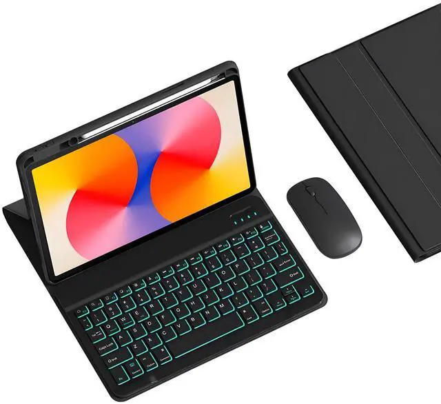 Main image of GYSDCAZ Spanish Ñ Keyboard Case for Huawei Matepad SE 11 Inch 2024, Backlit Detachable Wireless Bluetooth Keyboard with Pencil Holder, Tablet Mouse,Black