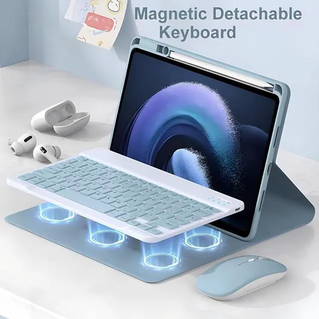 Alt view image 2 of 5 - GYSDCAZ Spanish Ñ Keyboard Case for Huawei Matepad SE 11 Inch 2024, Backlit Detachable Wireless Bluetooth Keyboard with Pencil Holder, Tablet Mouse,Black