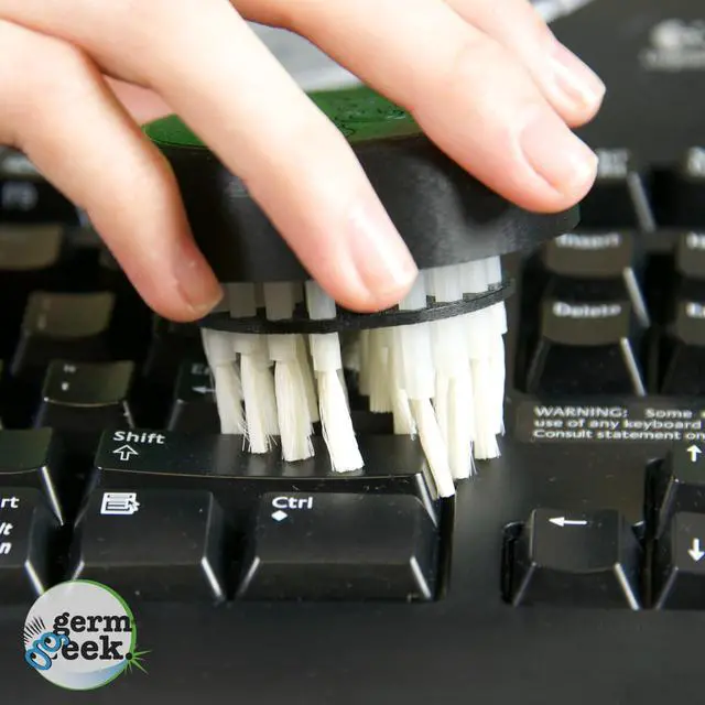Alt view image 3 of 5 - Germ Geek Keyboard & Electronics Cleaning Kit | Patented Precision Brush | Multi-Purpose Tool for MacBook, Laptop, Phone & AirPods | USA-Made, Eco-Friendly & Safe Computer Cleaner