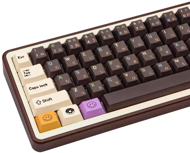 Main image of GEKUCAP Japanese Keycaps 129 Keys Chocolate PBT Keycap Dye Sub Cherry Profile Keycaps Donut Theme Custom Key caps Set Fit for 61/64/87/104/108 Mechanical Keyboards Cherry Mx Gateron Switches