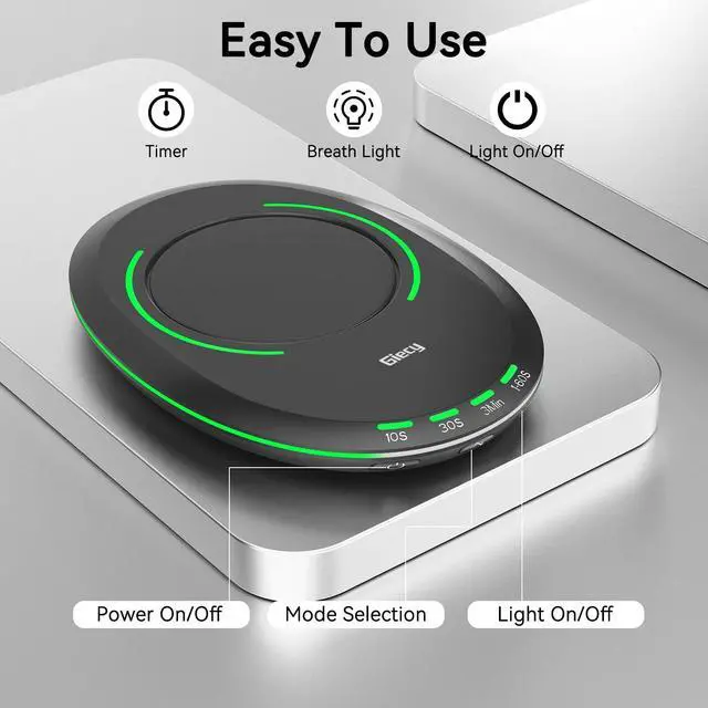Alt view image 3 of 5 - Giecy Ultra Slim Undetectable Mouse Mover, Mouse Jiggler with Adjustable Interval Timer & Breathing Light, Simulates Realistic Mouse Movement for Keeping Computer Laptop Active Office Home Remote Work