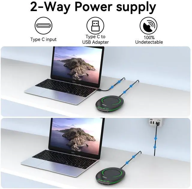 Alt view image 5 of 5 - Giecy Ultra Slim Undetectable Mouse Mover, Mouse Jiggler with Adjustable Interval Timer & Breathing Light, Simulates Realistic Mouse Movement for Keeping Computer Laptop Active Office Home Remote Work