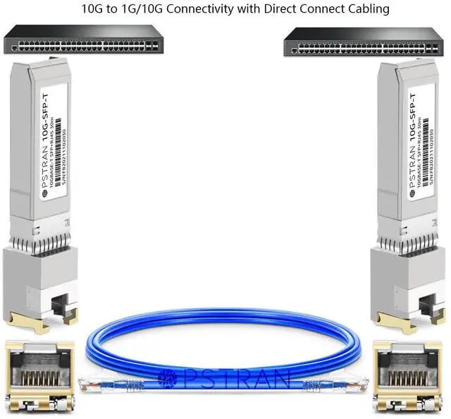 Alt view image 3 of 5 - OPSTRAN 10GBASE-T SFP+ to RJ45 Copper Transceiver Module Compatible with Mikrotik S-RJ10 10G SFP+ 30m Cat6a/7