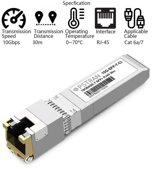 Alt view image 2 of 5 - OPSTRAN 10GBASE-T SFP+ to RJ45 Copper Transceiver Module Compatible with Mikrotik S-RJ10 10G SFP+ 30m Cat6a/7
