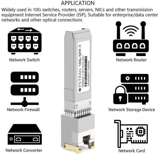 Alt view image 4 of 5 - OPSTRAN 10GBASE-T SFP+ to RJ45 Copper Transceiver Module Compatible with Mikrotik S-RJ10 10G SFP+ 30m Cat6a/7