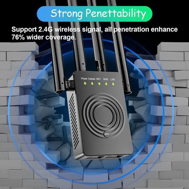 Alt view image 4 of 5 - WiFi Extender Signal Booster for Home: Wireless Internet Repeater Range Coverage Up to 9998 Sq.Ft and 45+ Devices