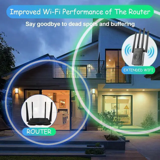 Alt view image 5 of 5 - WiFi Extender Signal Booster for Home: Wireless Internet Repeater Range Coverage Up to 9998 Sq.Ft and 45+ Devices