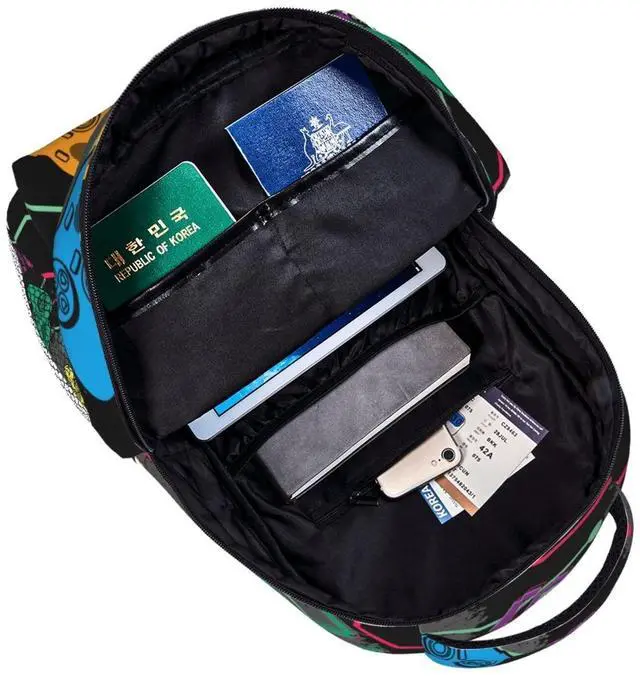 Alt view image 4 of 5 - Fiokroo Colorful Game Joysticks Backpack School Bag For Students Teens Men Women Gamer Gamepad Laptop Backpacks Travel Daypack Bag With Multiple Pockets