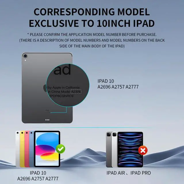 Alt view image 2 of 5 - Emoonland Keyboard Case for iPad 10th Generation - Magic Keyboard with Trackpad, Backlit, Compatible with iPad 10.9 inch 10th Generation Case with Keyboard (White, for ipad 10th gen 10.9-inch)