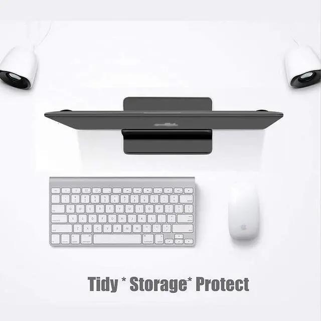 Alt view image 5 of 5 - Vertical Laptop Stand for Desk [Adjustable] Sturdy Aluminum Dock Fits All Laptops (up to 20.3 inches) Space Saving, Modern Compact Holder, Compatible with MacBook Pro/Air, Surface, HP, Dell (Black)