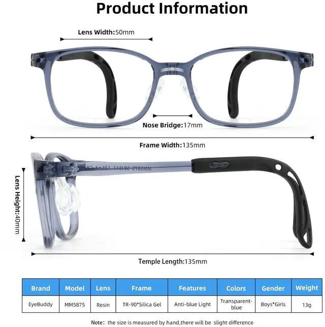 Alt view image 2 of 5 - EYEBUDDY Blue Light Glasses for Kids,Blue Light Blocking Glasses for Boys Girls Ages 3-13, 2 Packs Bluelight Glasses Computer, Gaming, Reading