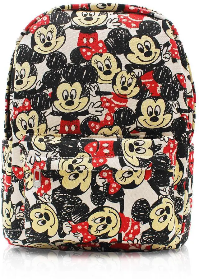 Main image of Mickey Minnie Canvas Backpack Casual Daypack with 15 in Laptop Storage Compartment