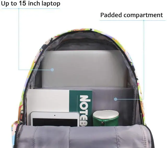 Alt view image 2 of 5 - Mickey Minnie Canvas Backpack Casual Daypack with 15 in Laptop Storage Compartment
