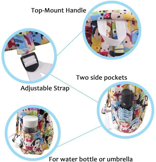 Alt view image 4 of 5 - Mickey Minnie Canvas Backpack Casual Daypack with 15 in Laptop Storage Compartment