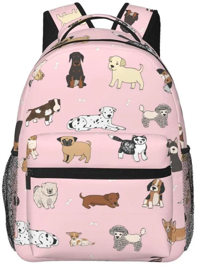 Main image of Fiokroo Cute Dogs Animals Backpack School Bag For Students Teens Men Women Cartoon Pets Laptop Backpacks Travel Daypack Bag With Multiple Pockets