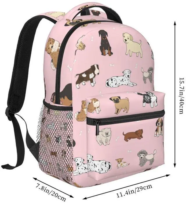 Alt view image 2 of 5 - Fiokroo Cute Dogs Animals Backpack School Bag For Students Teens Men Women Cartoon Pets Laptop Backpacks Travel Daypack Bag With Multiple Pockets